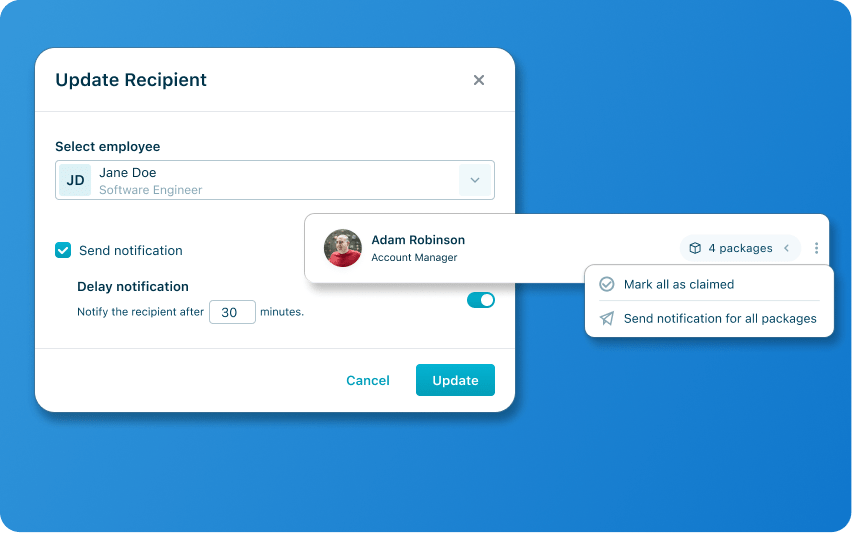 Internal Mailroom Management & Office Deliveries Software Eden